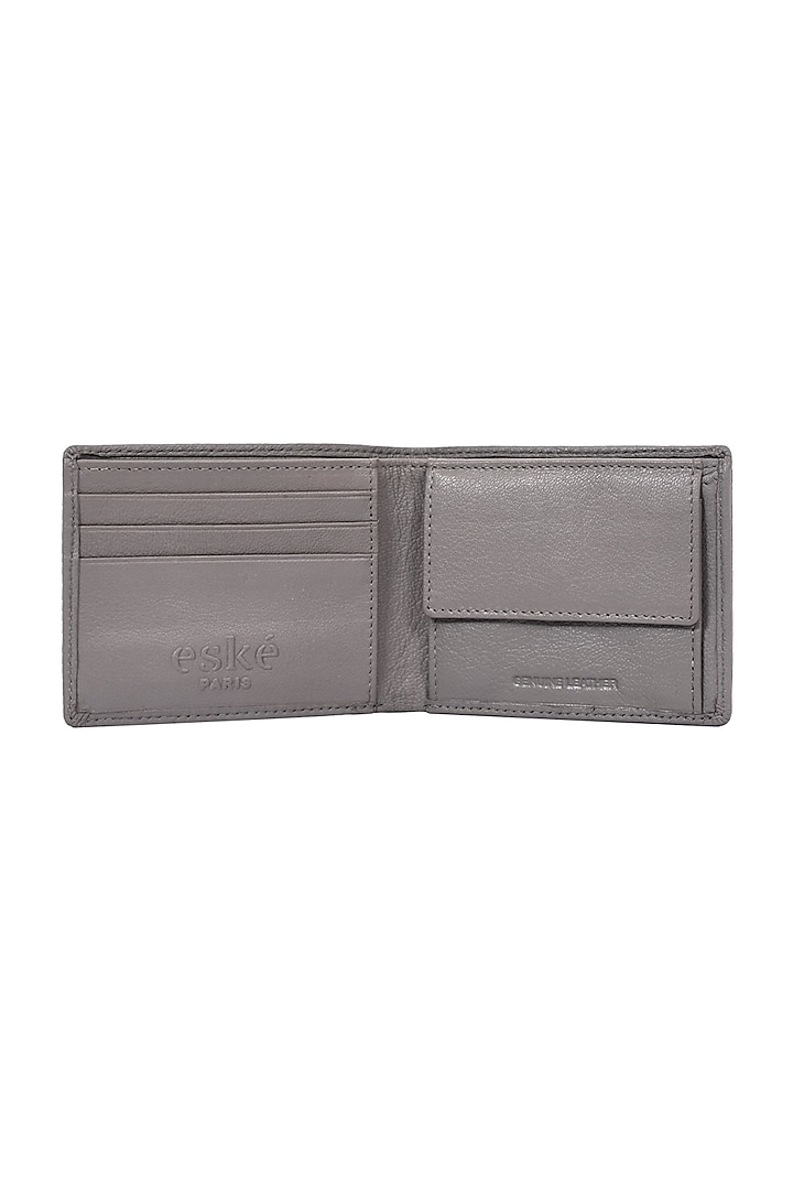 Grey Leather Wallet by ESKE at Pernia's Pop Up Shop