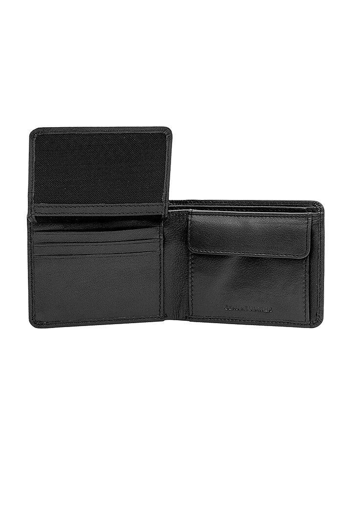 Black Leather Bi-Fold Wallet by ESKE at Pernia's Pop Up Shop