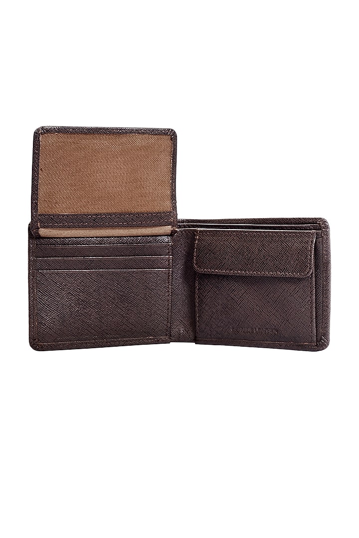 Dark Brown Leather Bi-Fold Wallet by ESKE at Pernia's Pop Up Shop