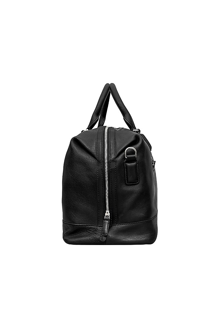 Black Leather Duffle Bag by ESKE at Pernia's Pop Up Shop