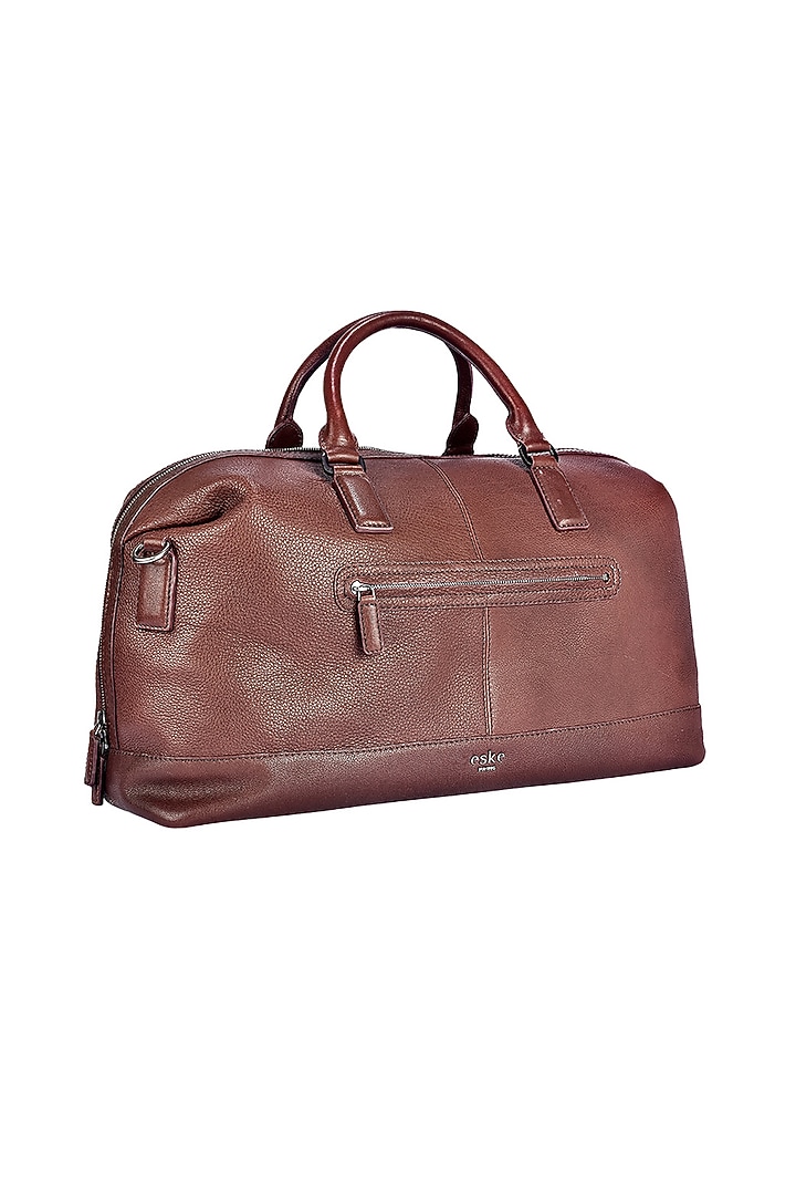 Chestnut Leather Duffle Bag by ESKE at Pernia's Pop Up Shop