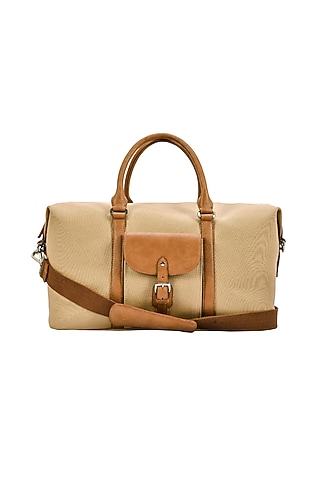 Beige Leather Duffle Bag by ESKE