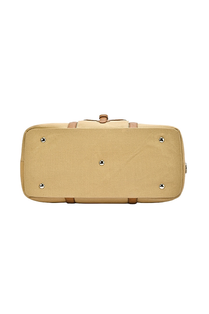Beige Leather Duffle Bag by ESKE at Pernia's Pop Up Shop