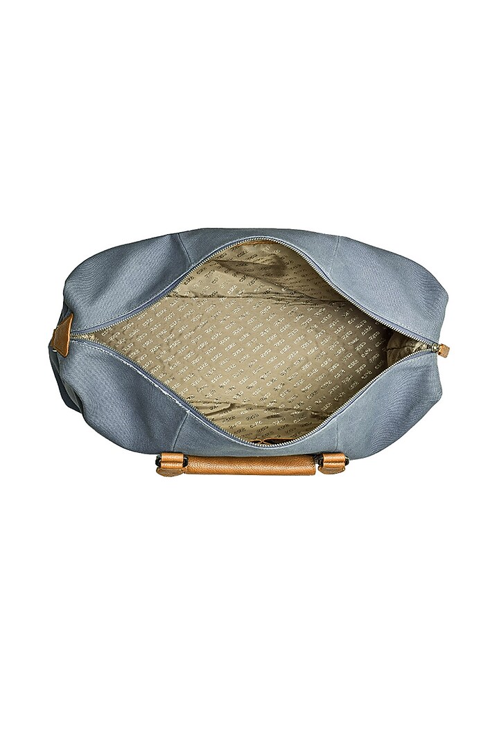Blue Leather Duffle Bag by ESKE at Pernia's Pop Up Shop