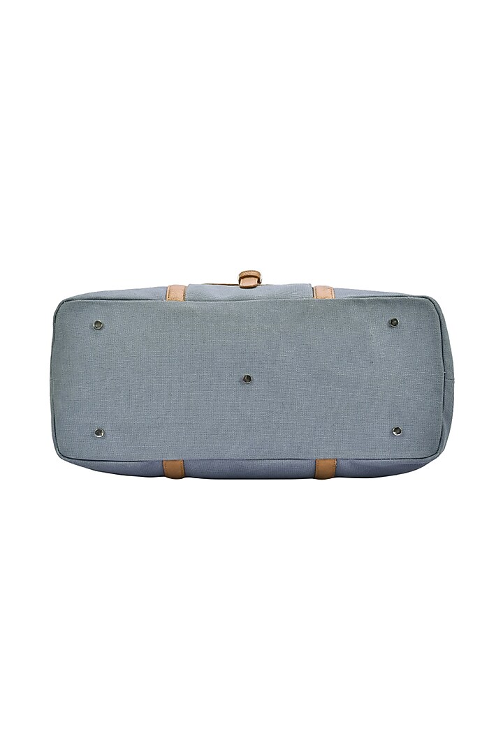 Blue Leather Duffle Bag by ESKE at Pernia's Pop Up Shop