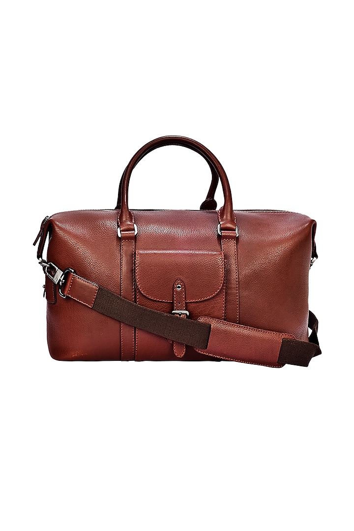 Chestnut Duffle Bag in Leather by ESKE