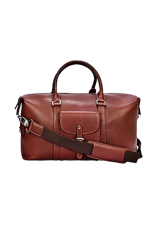 Chestnut Duffle Bag in Leather by ESKE