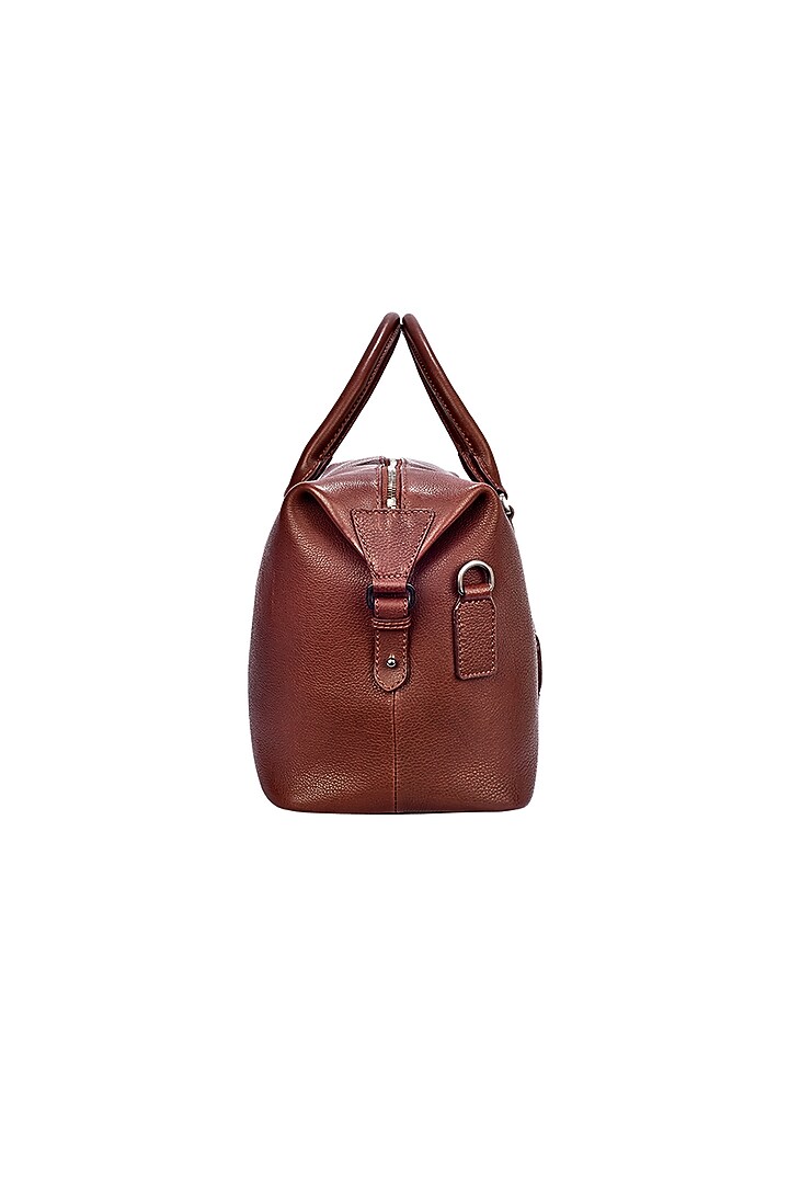 Chestnut Duffle Bag in Leather by ESKE at Pernia's Pop Up Shop