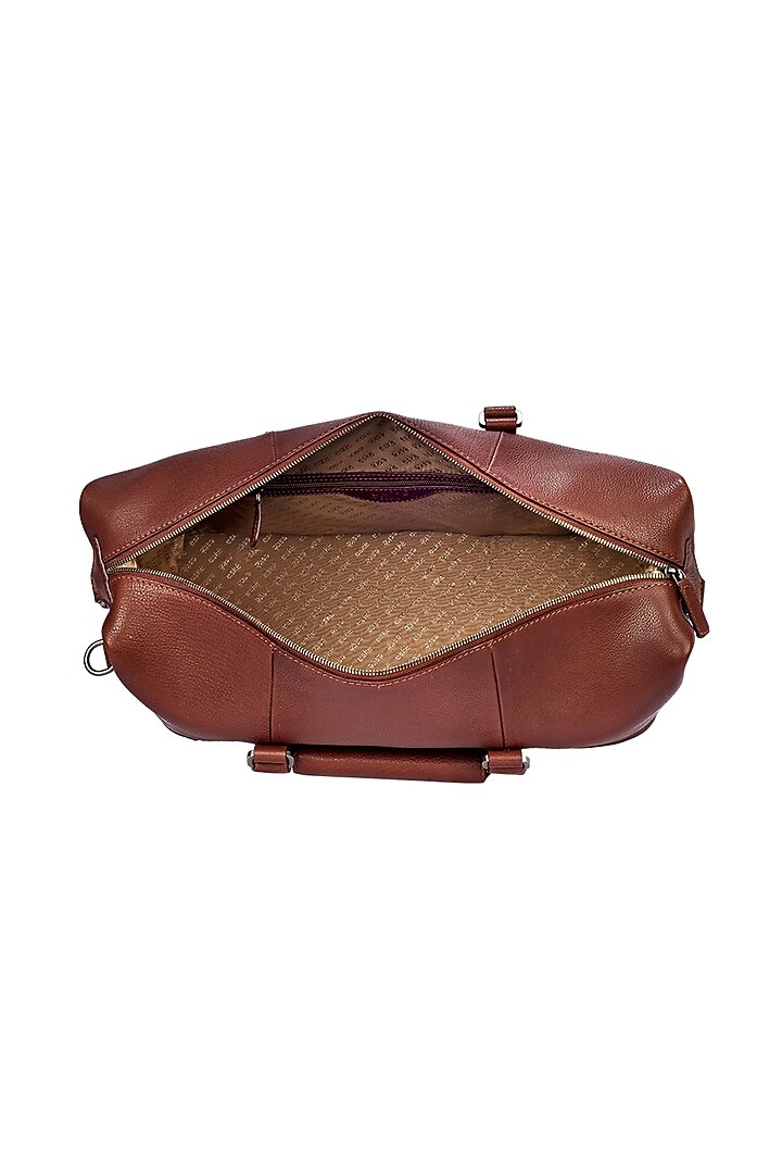 Chestnut Duffle Bag in Leather by ESKE at Pernia's Pop Up Shop