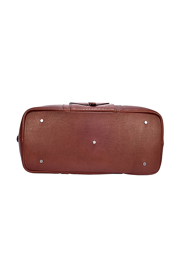Chestnut Duffle Bag in Leather by ESKE at Pernia's Pop Up Shop