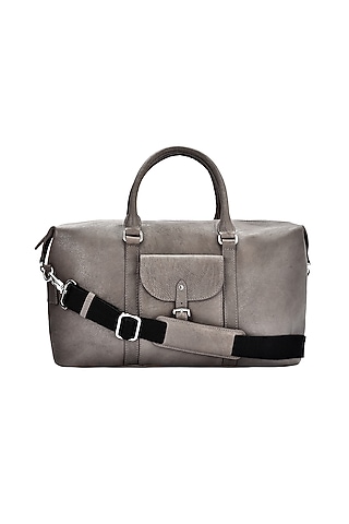 Grey Leather Duffle Bag by ESKE