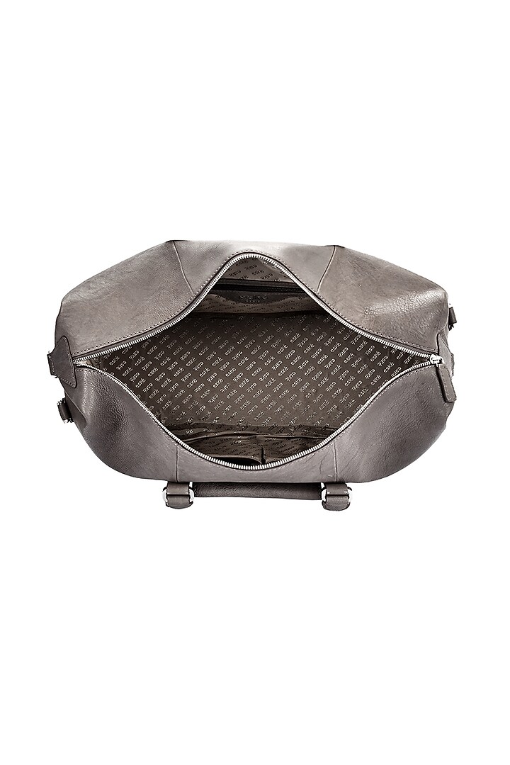 Grey Leather Duffle Bag by ESKE at Pernia's Pop Up Shop