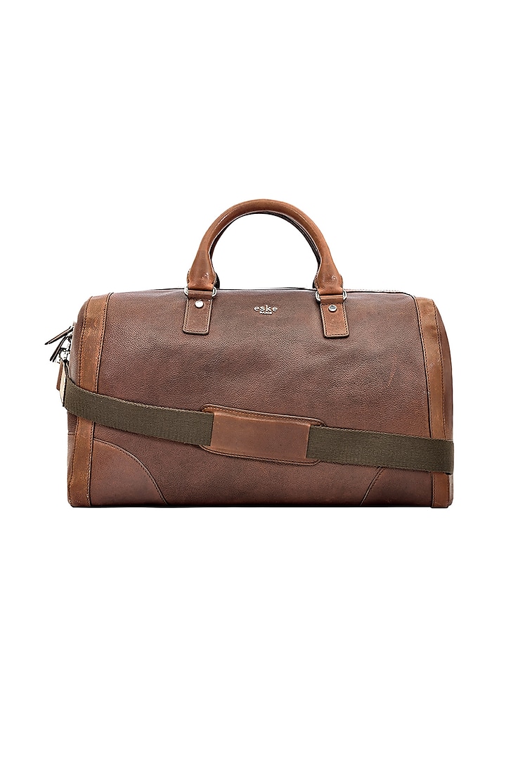 Tan Leather Duffle Bag by ESKE