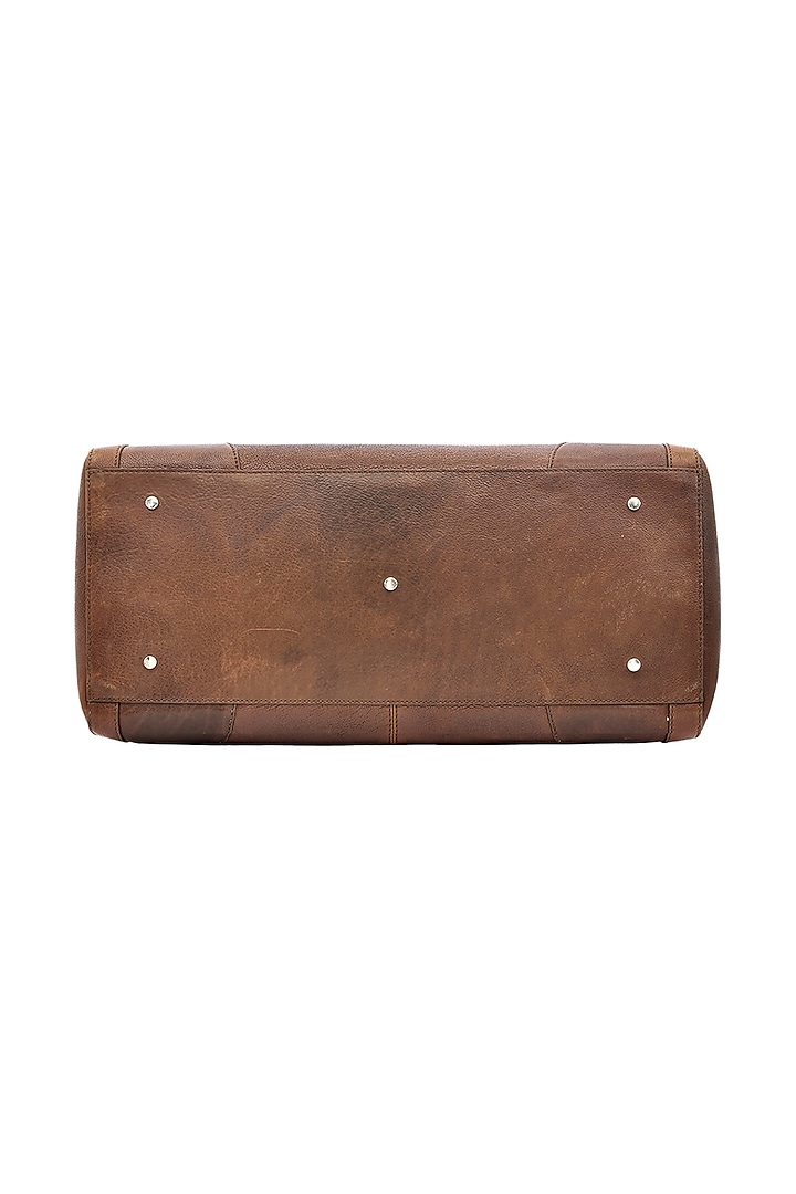Tan Leather Duffle Bag by ESKE at Pernia's Pop Up Shop
