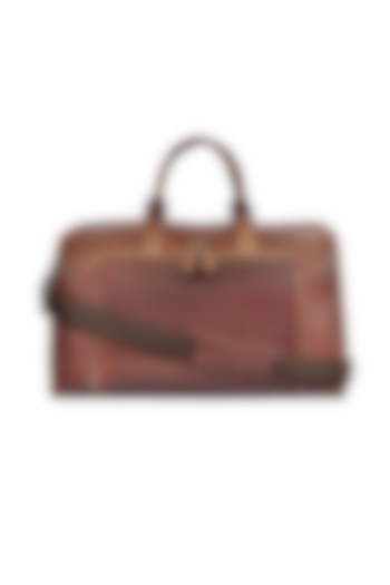 Tan Duffle Bag in Leather by ESKE