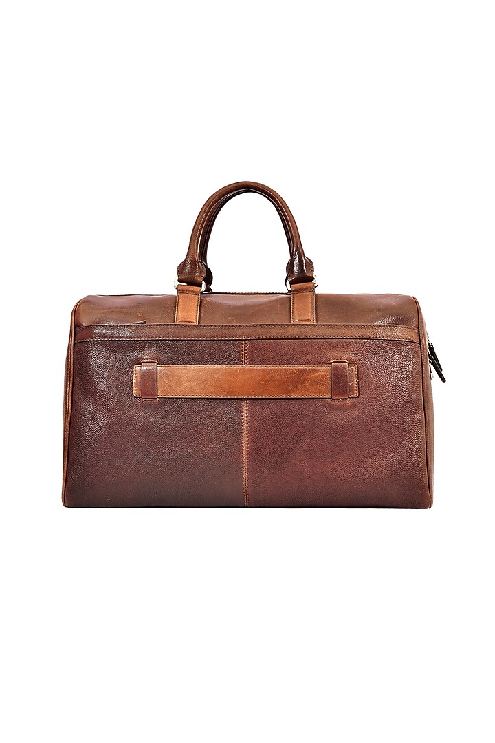Tan Duffle Bag in Leather by ESKE at Pernia's Pop Up Shop