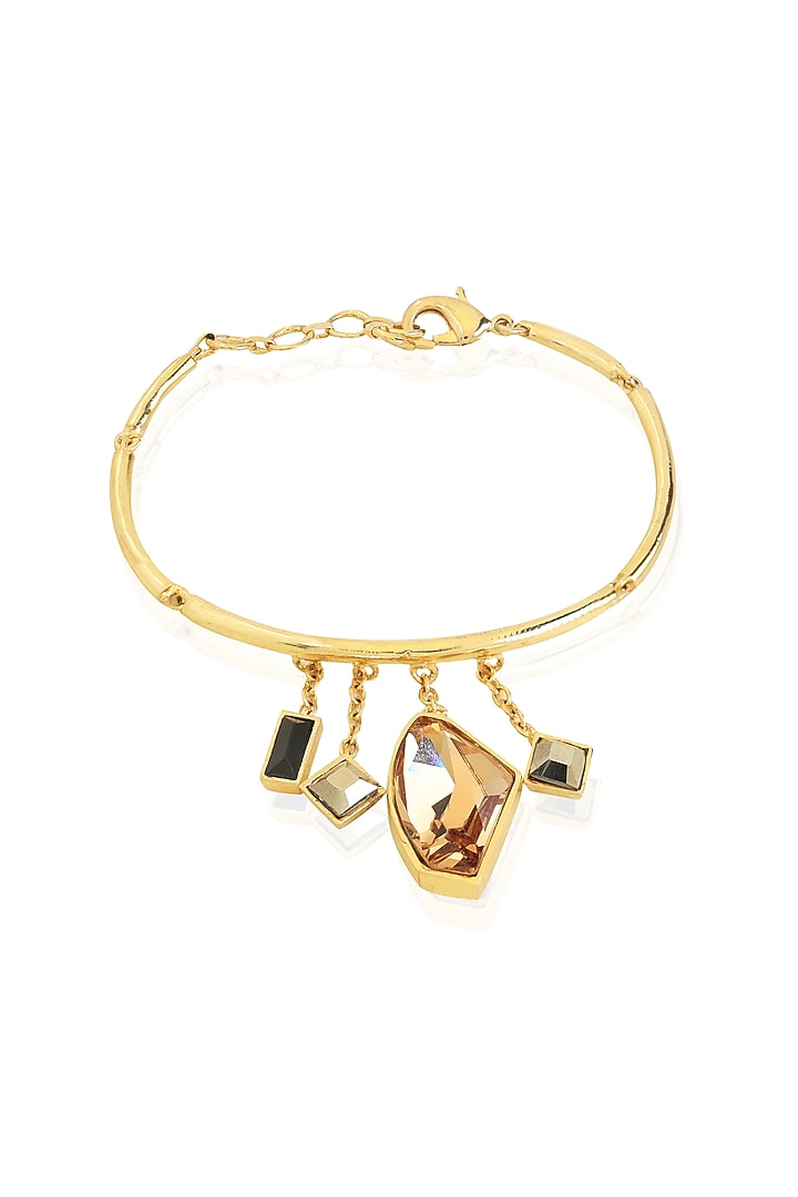 Gold Finish Swarovski Crystals Charm Tennis Bracelet by ESME at Pernia's Pop Up Shop
