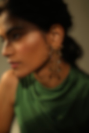 Gold Finish Swarovski Dangler Earrings by ESME at Pernia's Pop Up Shop