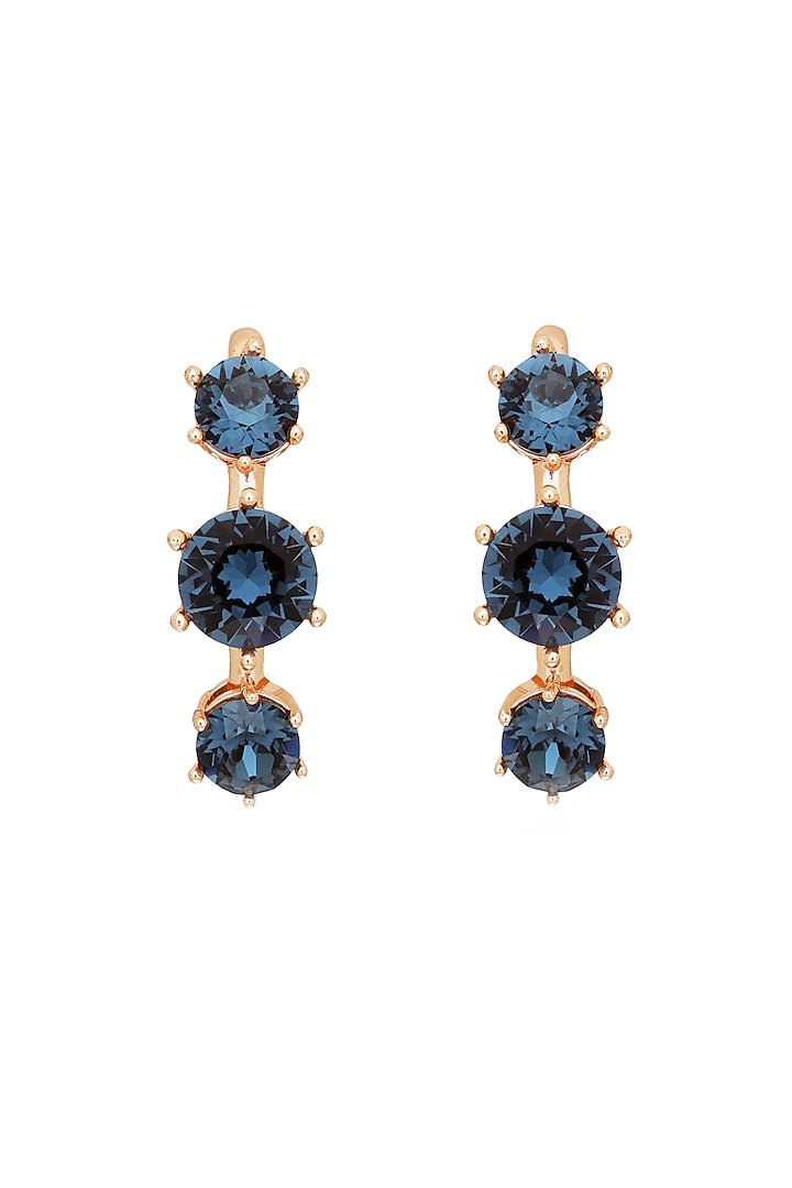 Rose Gold Finish Swarovski Dangler Earrings by ESME at Pernia's Pop Up Shop
