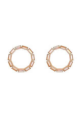 Rose Gold Finish Swarovski Hoop Earrings by ESME