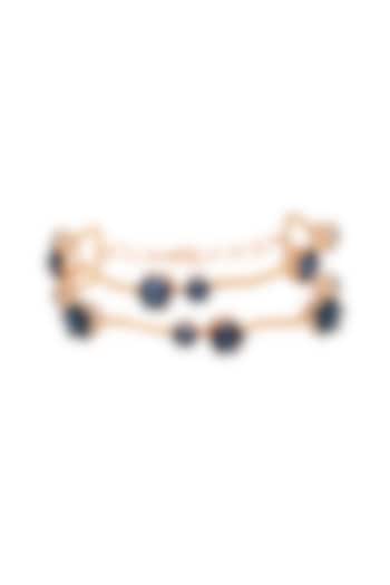 White Rhodium Finish Blue Swarovski Statement Bracelet by ESME at Pernia's Pop Up Shop