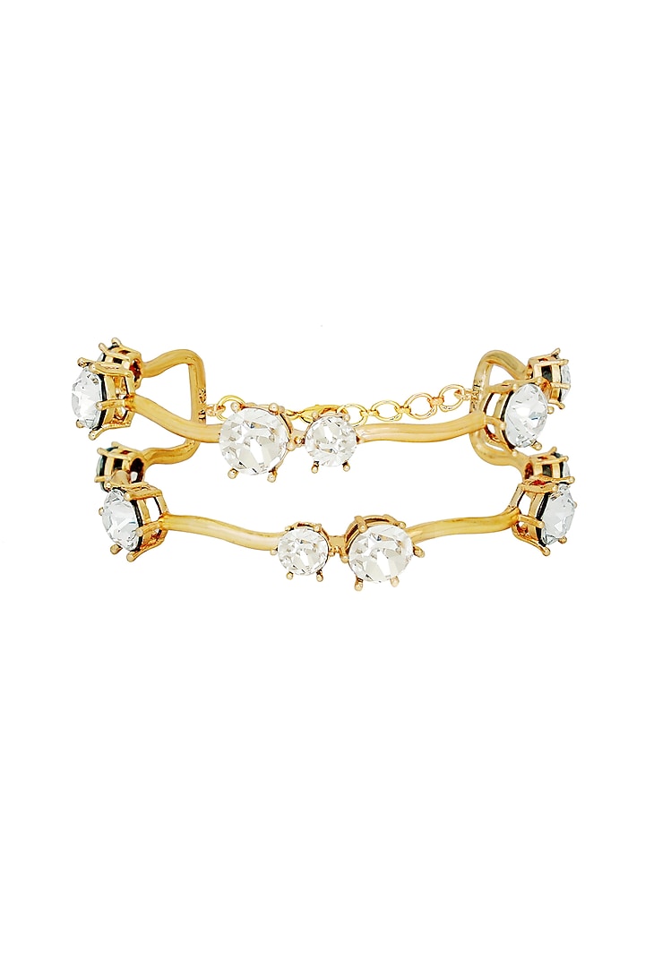 White Rhodium Finish Diamond & Swarovski Statement Bracelet by ESME at Pernia's Pop Up Shop