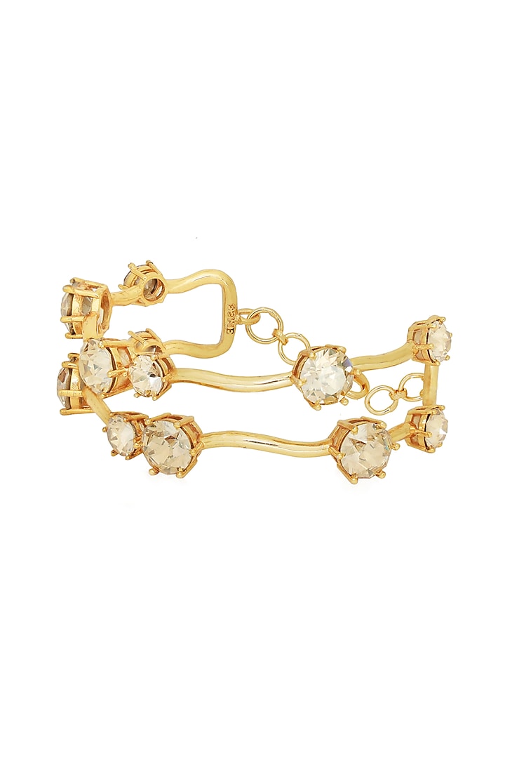 White Rhodium Finish Swarovski Statement Bracelet by ESME at Pernia's Pop Up Shop