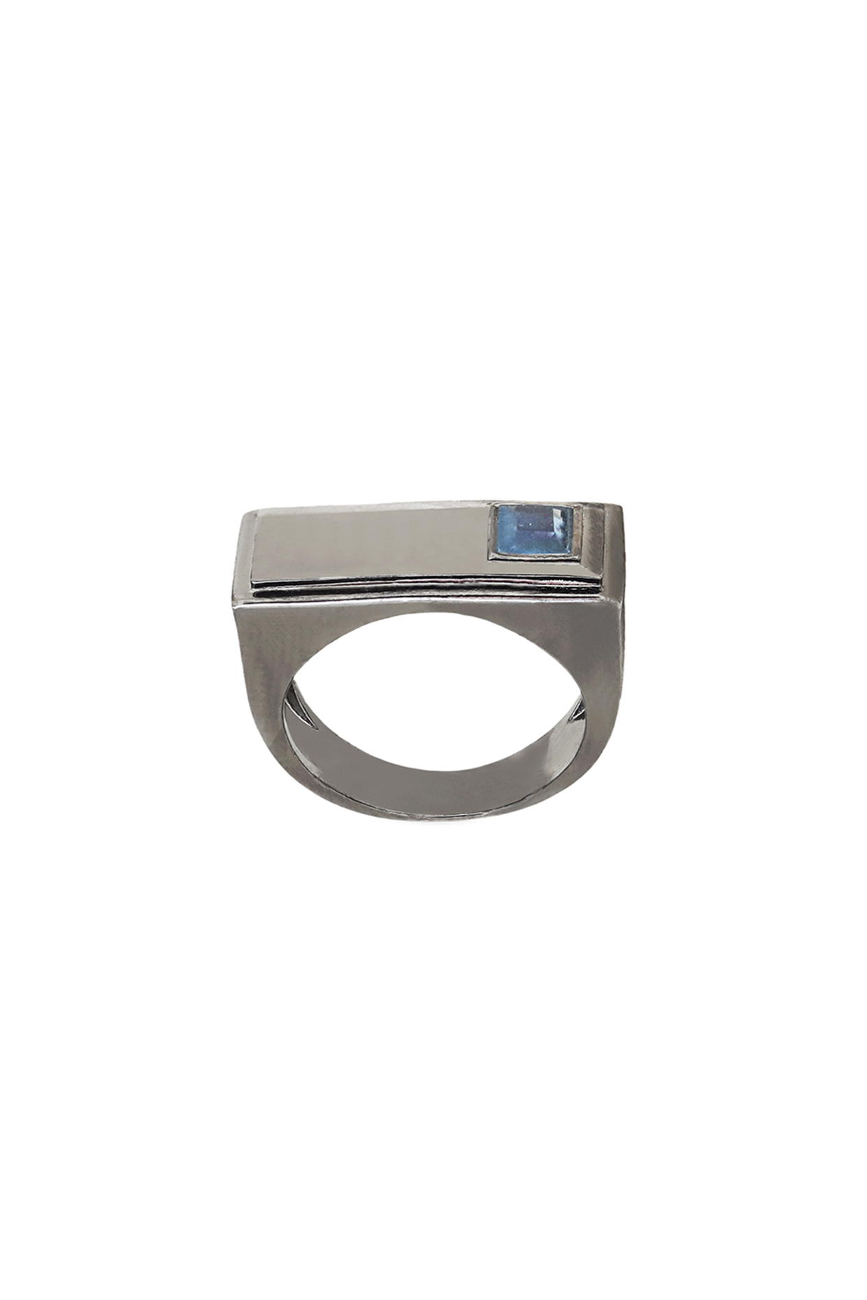 White Finish Tanzanite & Swarovski Ring by ESME