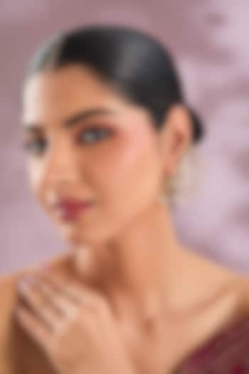 Gold Finish Gold Stone Statement Earrings by ESME at Pernia's Pop Up Shop