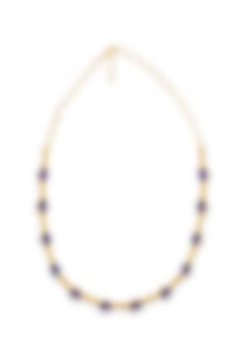 White Rhodium Finish Purple & Gold Swarovski Choker Necklace by ESME at Pernia's Pop Up Shop
