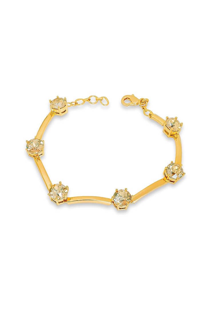 White Rhodium Finish Gold Swarovski Bracelet by ESME at Pernia's Pop Up Shop