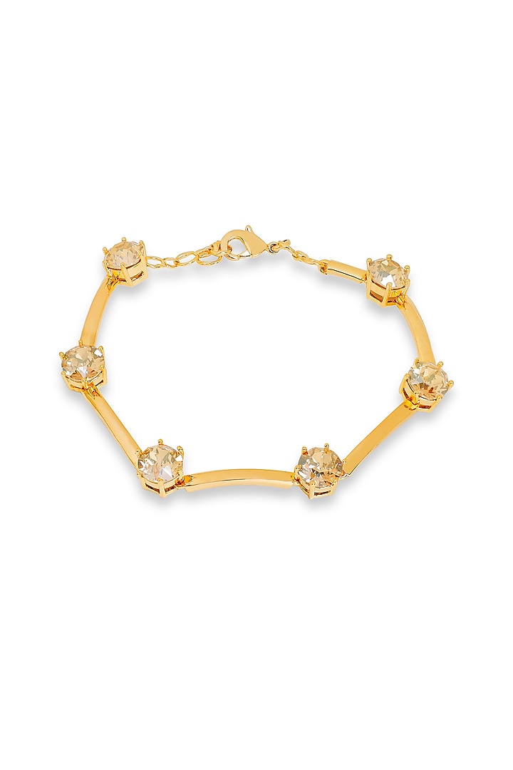 White Rhodium Finish Gold Swarovski Bracelet by ESME at Pernia's Pop Up Shop