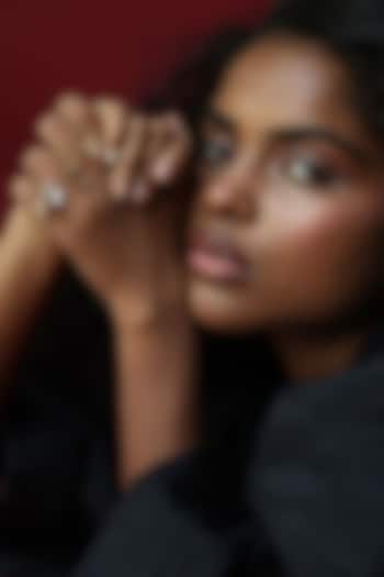 White Rhodium Finish Gold Swarovski Ring by ESME at Pernia's Pop Up Shop