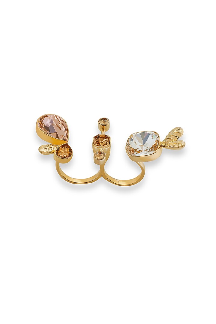 White Rhodium Finish Gold Swarovski Ring by ESME at Pernia's Pop Up Shop