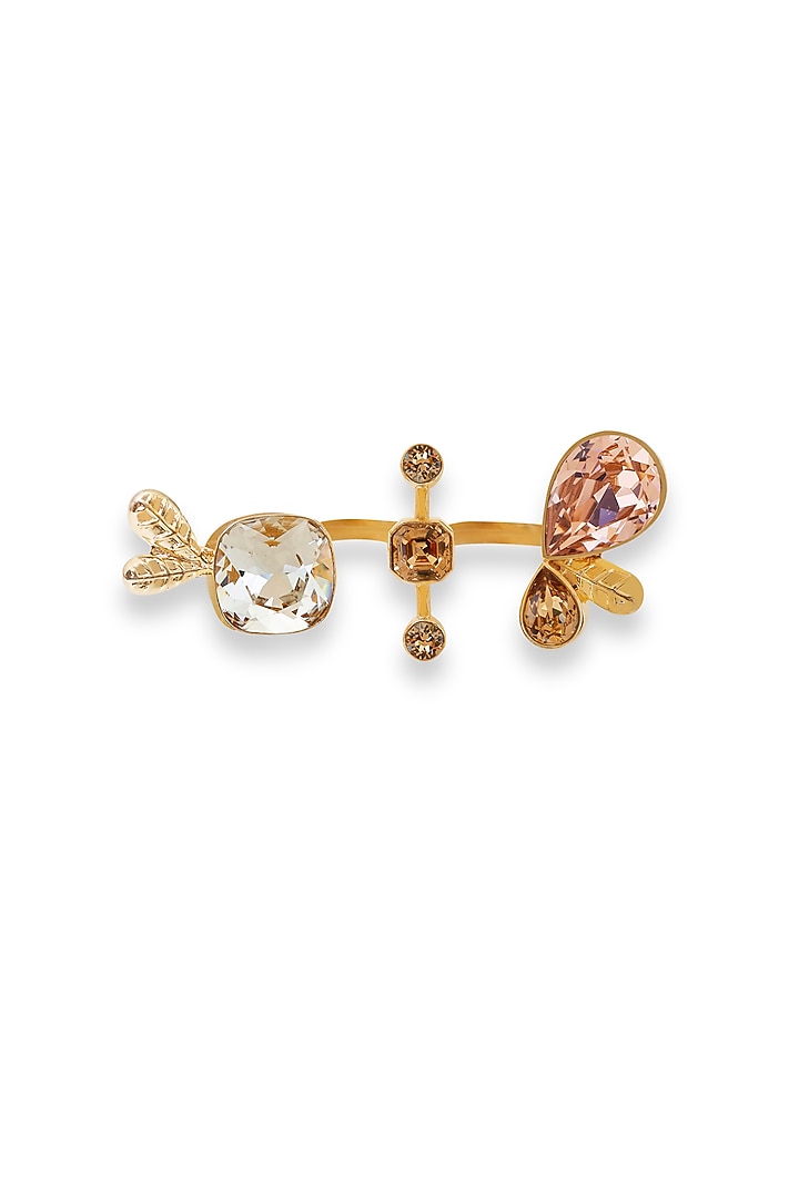 White Rhodium Finish Gold Swarovski Ring by ESME at Pernia's Pop Up Shop