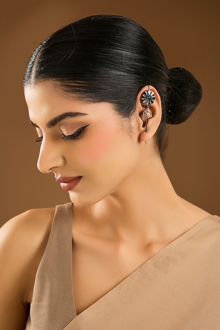 Gunmetal Brass Earrings by ESME at Pernia's Pop Up Shop