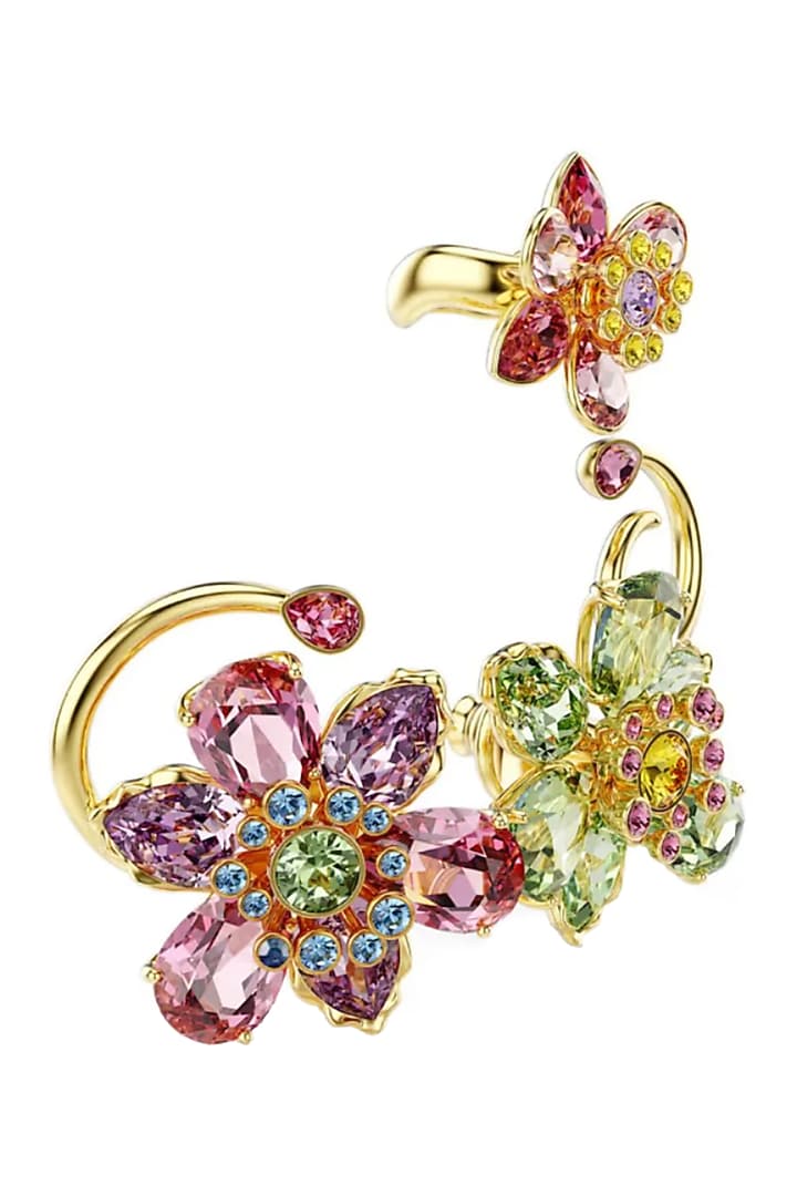 Gold Plated Swarovski Crystal Ear Cuffs (Set Of 3) by ESME at Pernia's Pop Up Shop