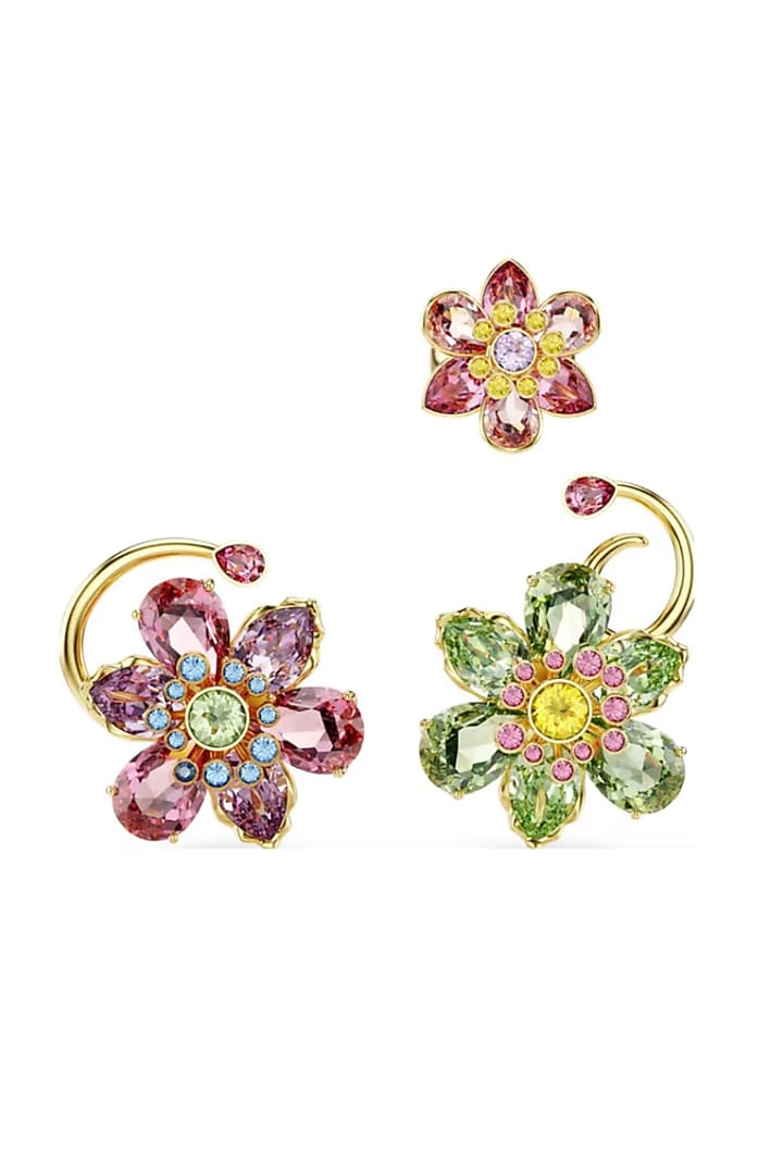 Gold Plated Swarovski Crystal Ear Cuffs (Set Of 3) by ESME at Pernia's Pop Up Shop