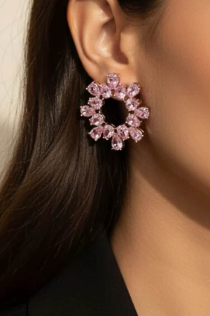 Gold Plated Swarovski Crystal Hoop Earrings by ESME at Pernia's Pop Up Shop