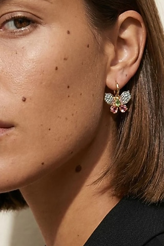 Gold Plated Swarovski Crystal Hoop Earrings by ESME