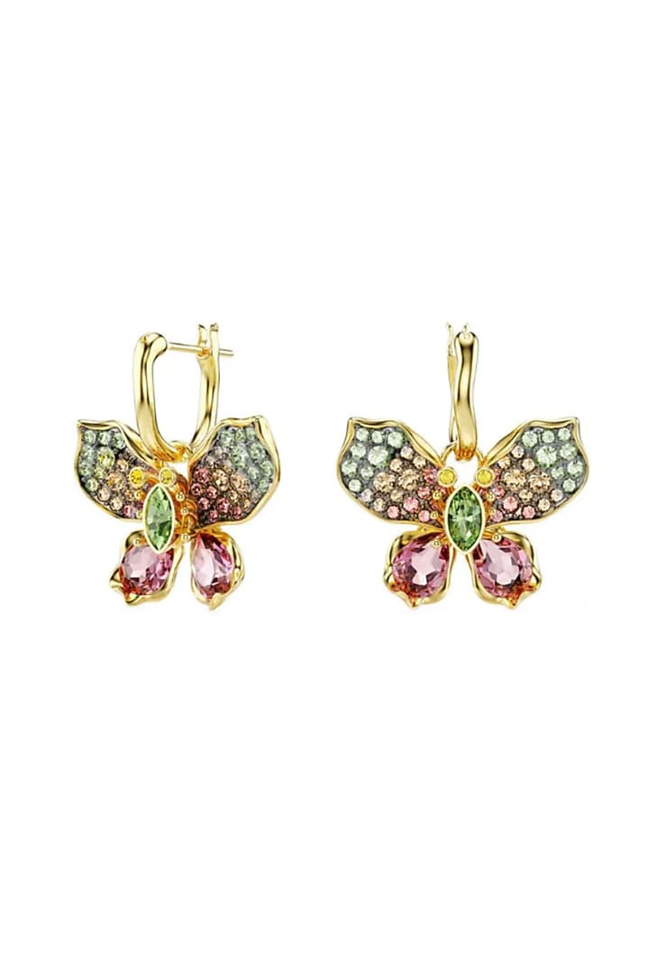 Gold Plated Swarovski Crystal Hoop Earrings by ESME at Pernia's Pop Up Shop