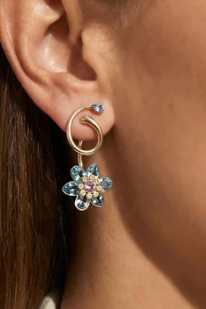 Gold Plated Swarovski Crystal Dangler Earrings by ESME at Pernia's Pop Up Shop