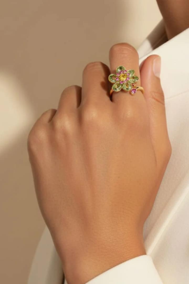 Gold Plated Swarovski Ring by ESME at Pernia's Pop Up Shop