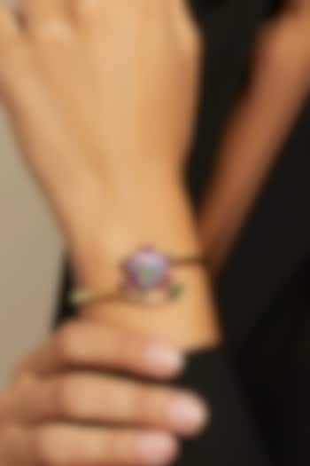 Gold Plated Swarovski Crystal Floral Bracelet by ESME at Pernia's Pop Up Shop