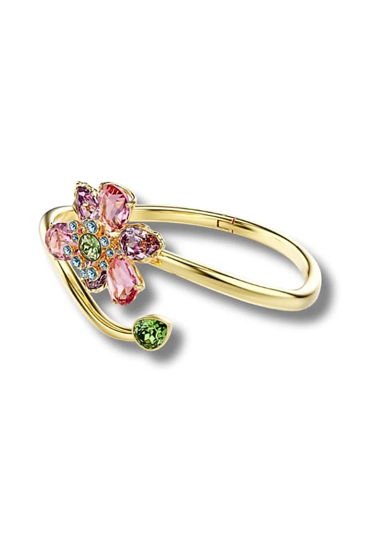 Gold Plated Swarovski Crystal Floral Bracelet by ESME at Pernia's Pop Up Shop