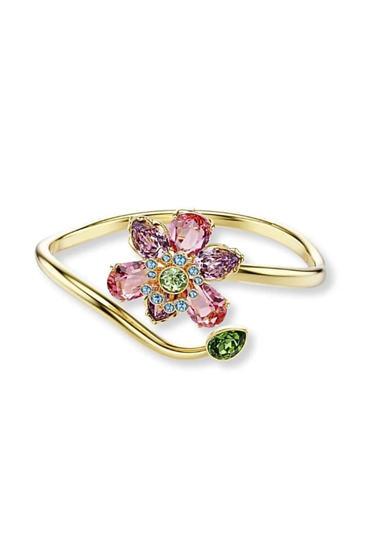 Gold Plated Swarovski Crystal Floral Bracelet by ESME at Pernia's Pop Up Shop