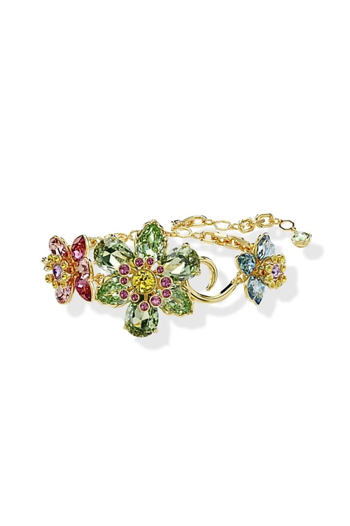 Gold Plated Swarovski Crystal Floral Bracelet by ESME at Pernia's Pop Up Shop