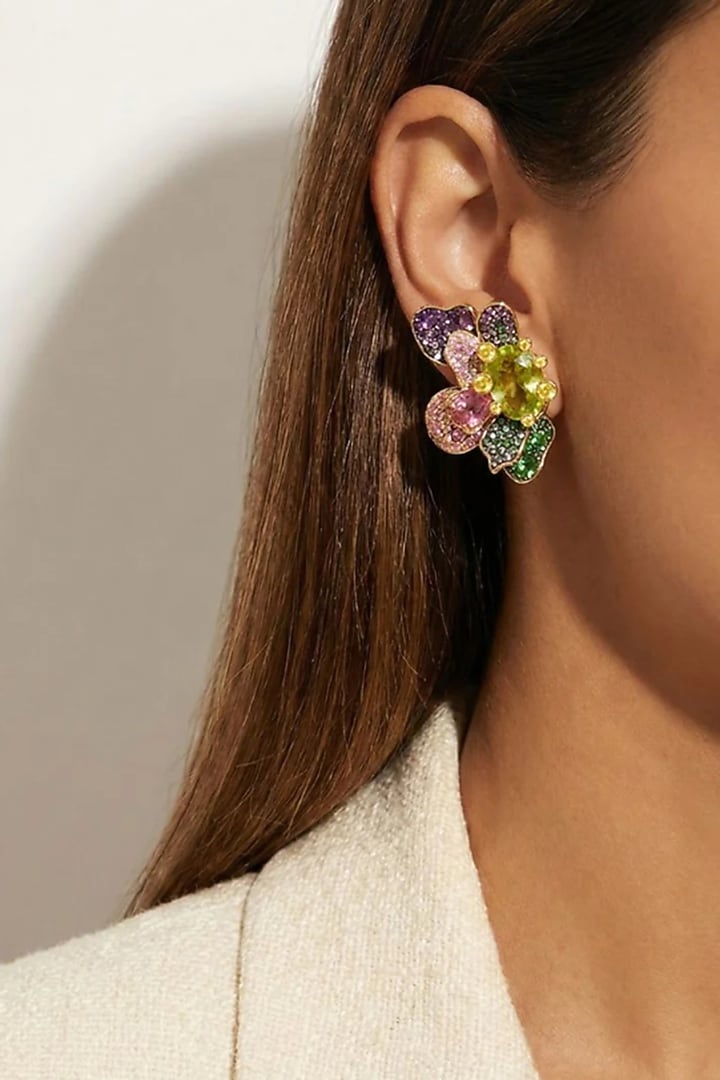 Gold Plated Swarovski Crystal Ear Clips by ESME at Pernia's Pop Up Shop