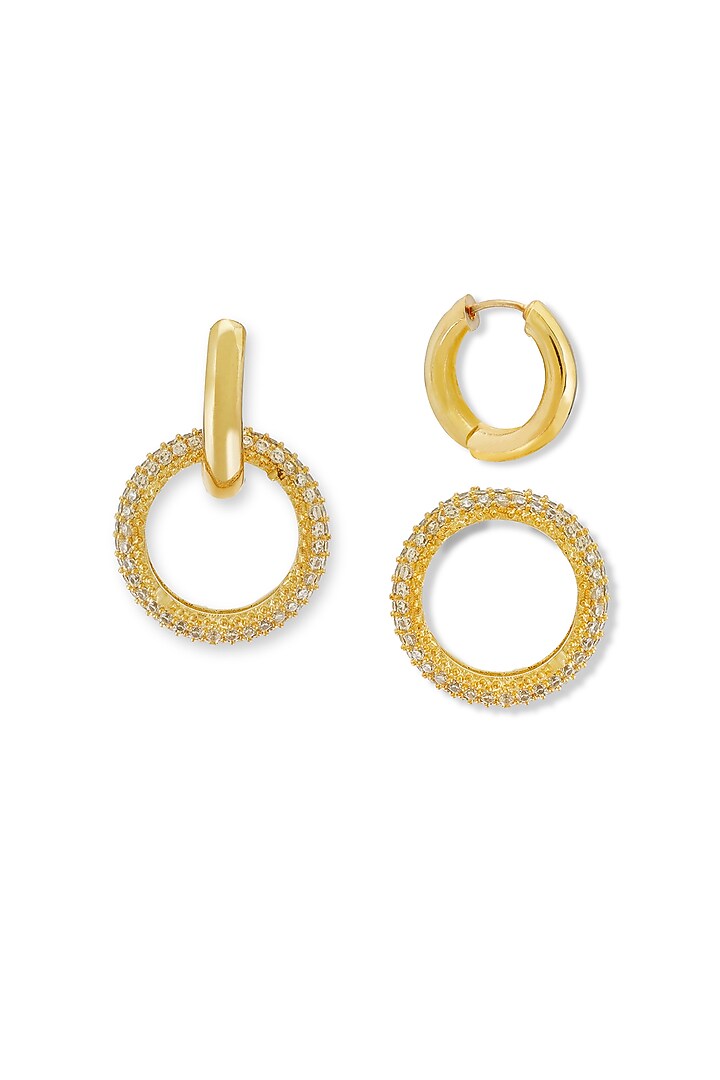 White Rhodium Finish Swarovski Dangler Earrings by ESME at Pernia's Pop Up Shop