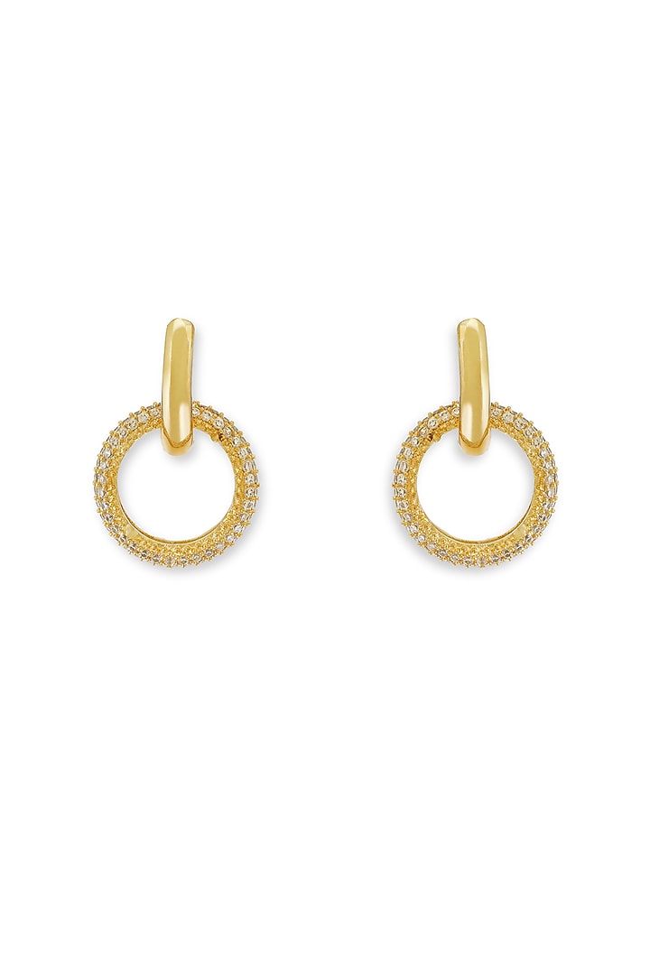 White Rhodium Finish Swarovski Dangler Earrings by ESME at Pernia's Pop Up Shop